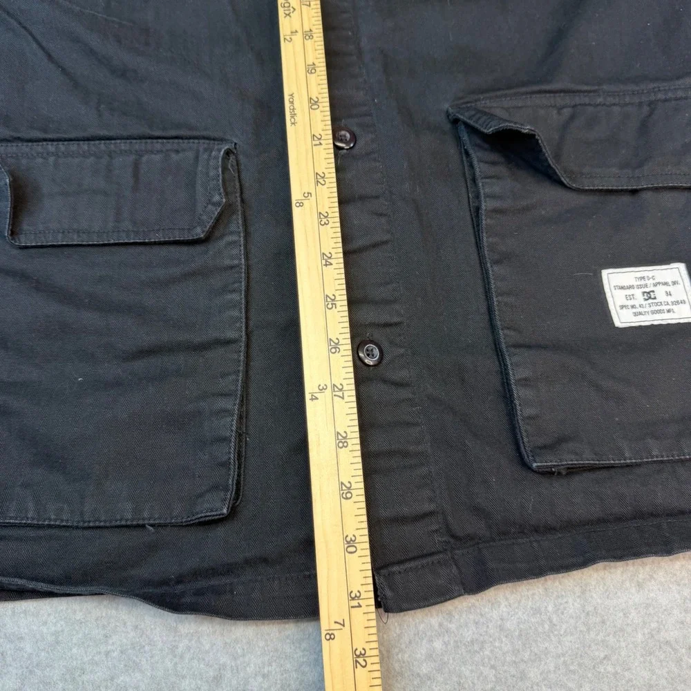 DC Shoes Mens Type D-C Utility Field Jacket Black Herringbone XL